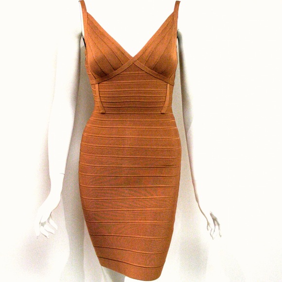 Herve Leger Dresses & Skirts - Herve Leger Signature Bandage "Scarlett" Sleeveless Dress - Tamarind